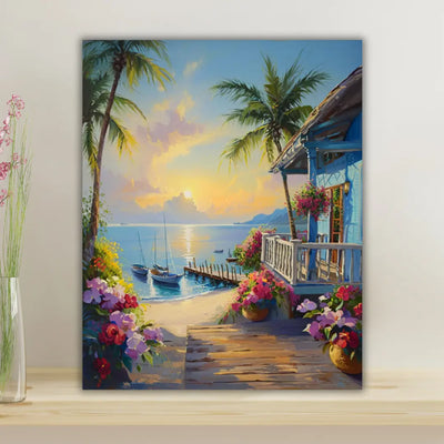 Matin Doré sur Rivage Tropical