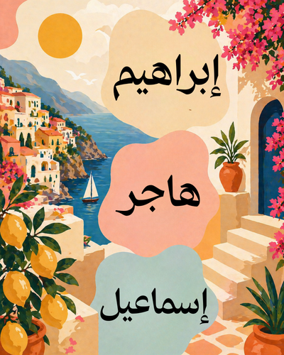 Calligraphie arabe à personnaliser (multi-prénom) - Peinture par numéros - 40x50cm