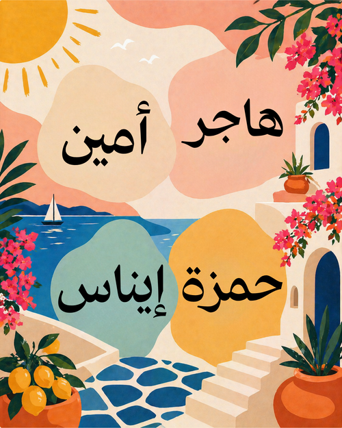 Calligraphie arabe à personnaliser (multi-prénom) - Peinture par numéros - 40x50cm