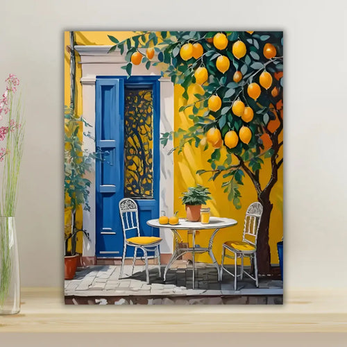 Terrasse Jaune aux Citrons Mûrs